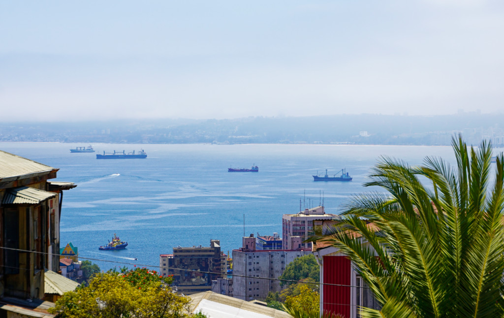 Blick auf den Hafen von Valparaíso Chile
