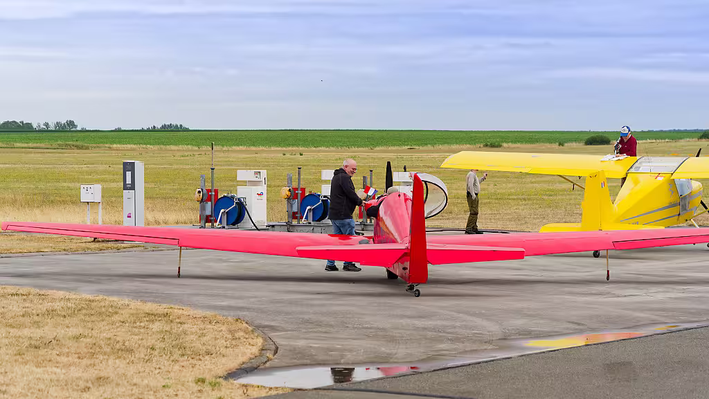 Ein herzliches Willkommen in Thüringen. Nach der Landung kümmerte sich Peter Rohde