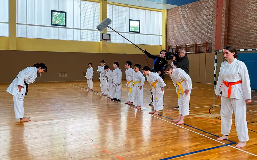Dreharbeiten beim Apoldaer Karate-Verein Zanshin
